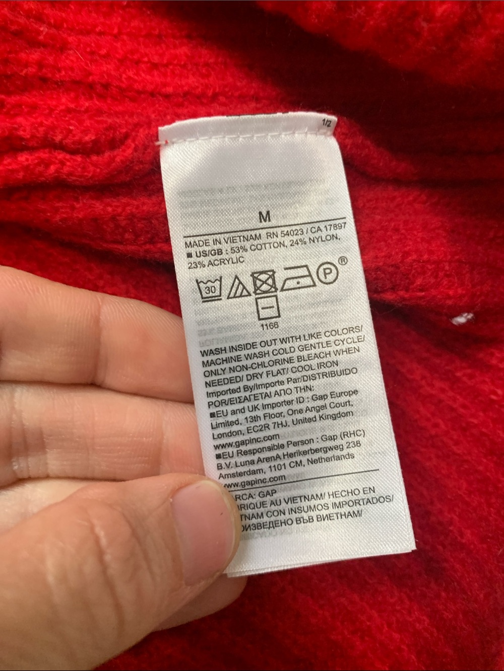 GAP Red Ribbed Crewneck Sweater - Picture 7 of 7